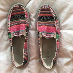 Pink Sanuk shoes